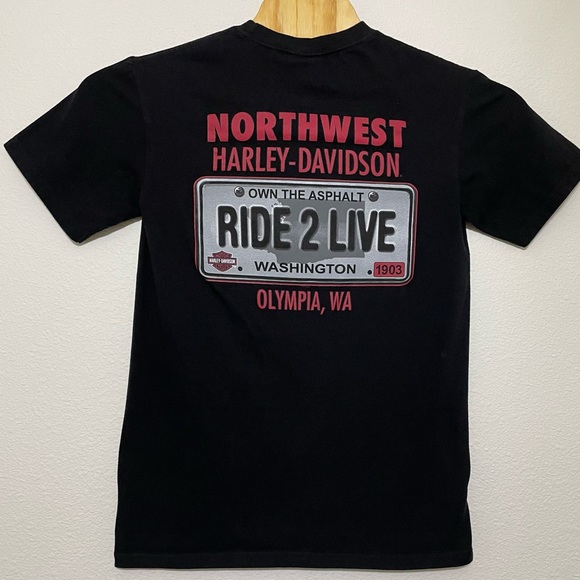 Harley Davidson Life is Short Break The Rules Black T-Shirt Medium Northwest H-D - Picture 3 of 6